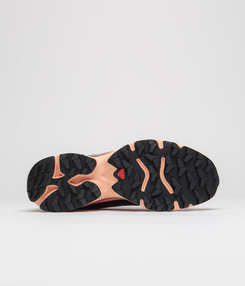 Salomon XT-4 OG Aurora Borealis Shoes in Black and Prairie Sunset / Sugar Coral