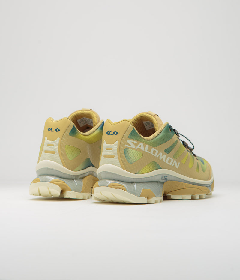 Salomon XT-4 OG Aurora Borealis Shoes in Southern Moss and Transparent Yellow / Deep Dive