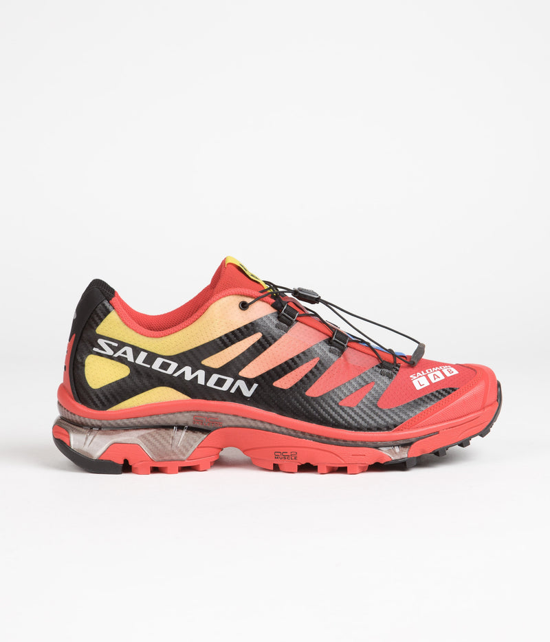 Salomon XT-4 OG Shoes in Fiery Red and Black / Empire Yellow