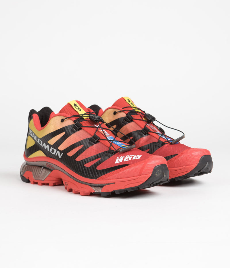 Salomon XT-4 OG Shoes in Fiery Red and Black / Empire Yellow