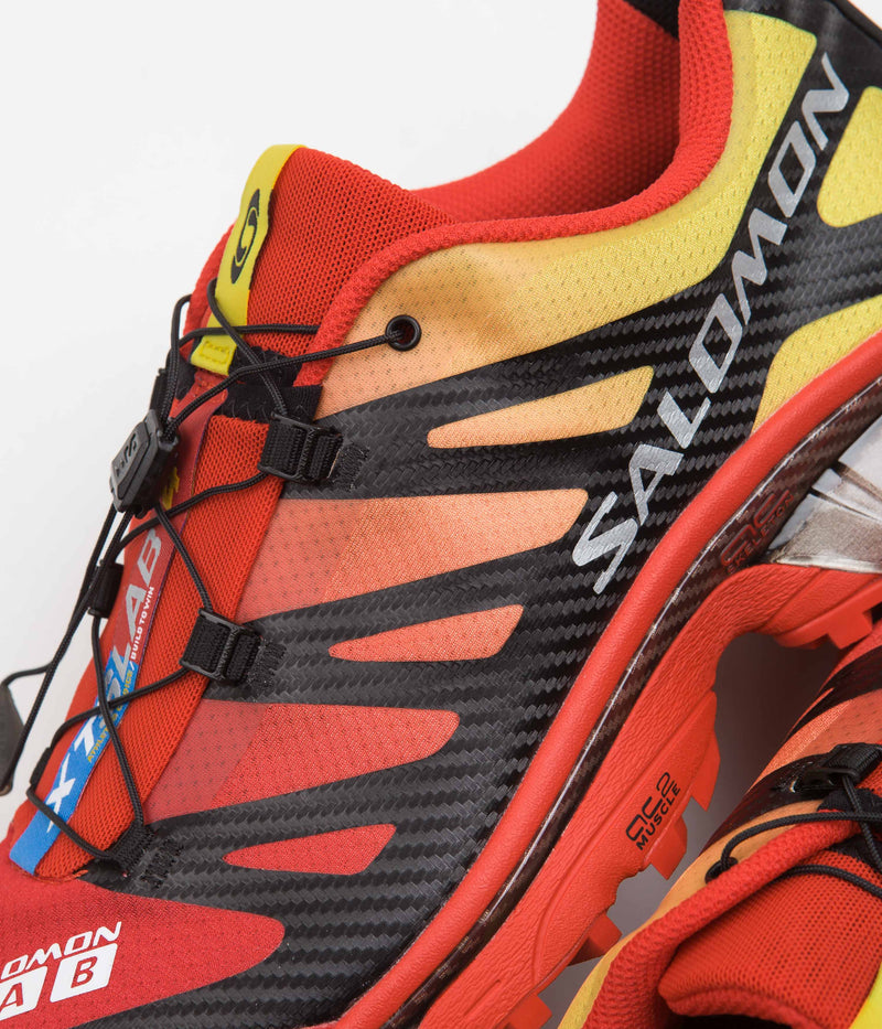 Salomon XT-4 OG Shoes in Fiery Red and Black / Empire Yellow