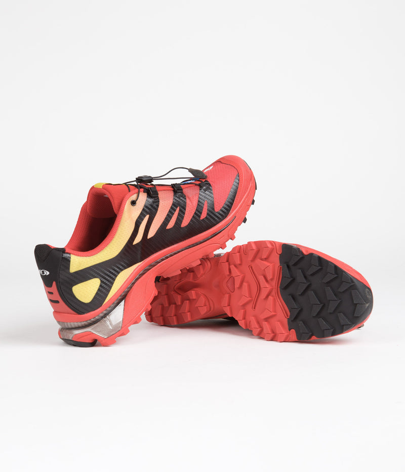 Salomon XT-4 OG Shoes in Fiery Red and Black / Empire Yellow