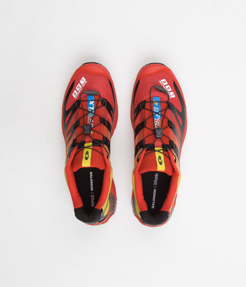 Salomon XT-4 OG Shoes in Fiery Red and Black / Empire Yellow