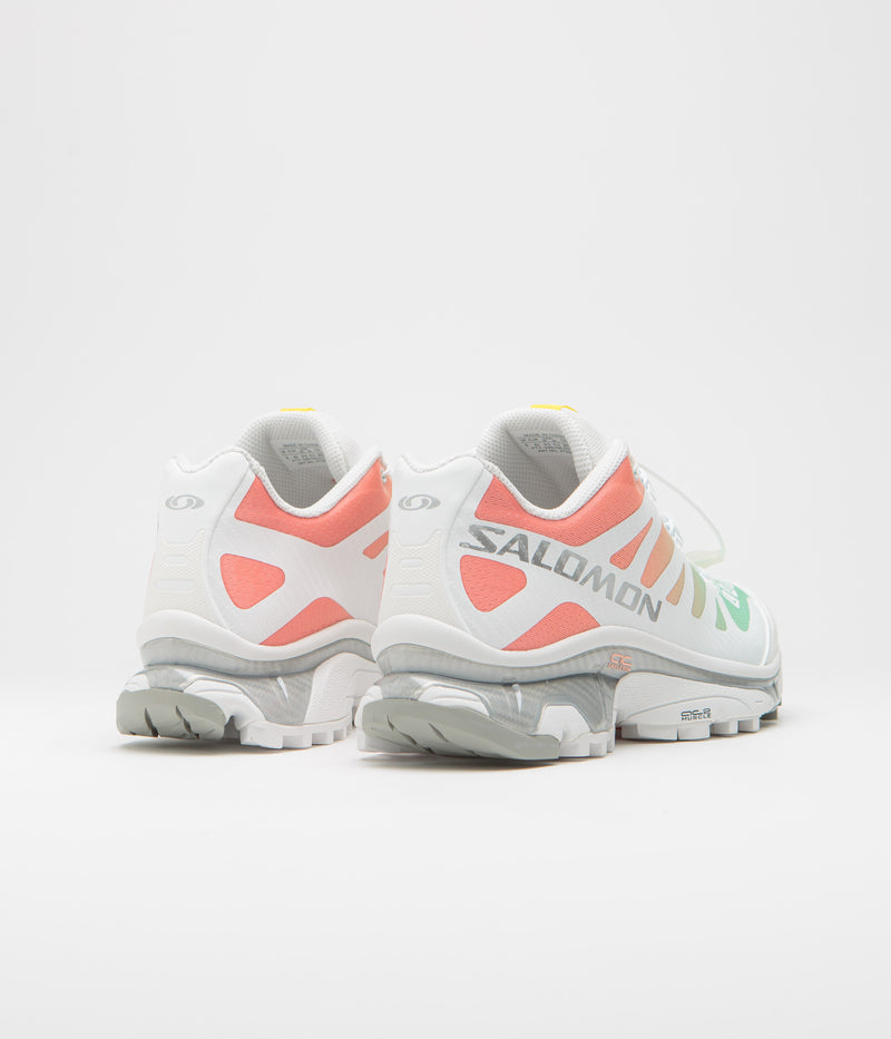 Salomon XT-4 OG Shoes in White and Green Ash / Coral