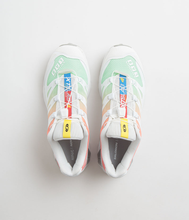 Salomon XT-4 OG Shoes in White and Green Ash / Coral