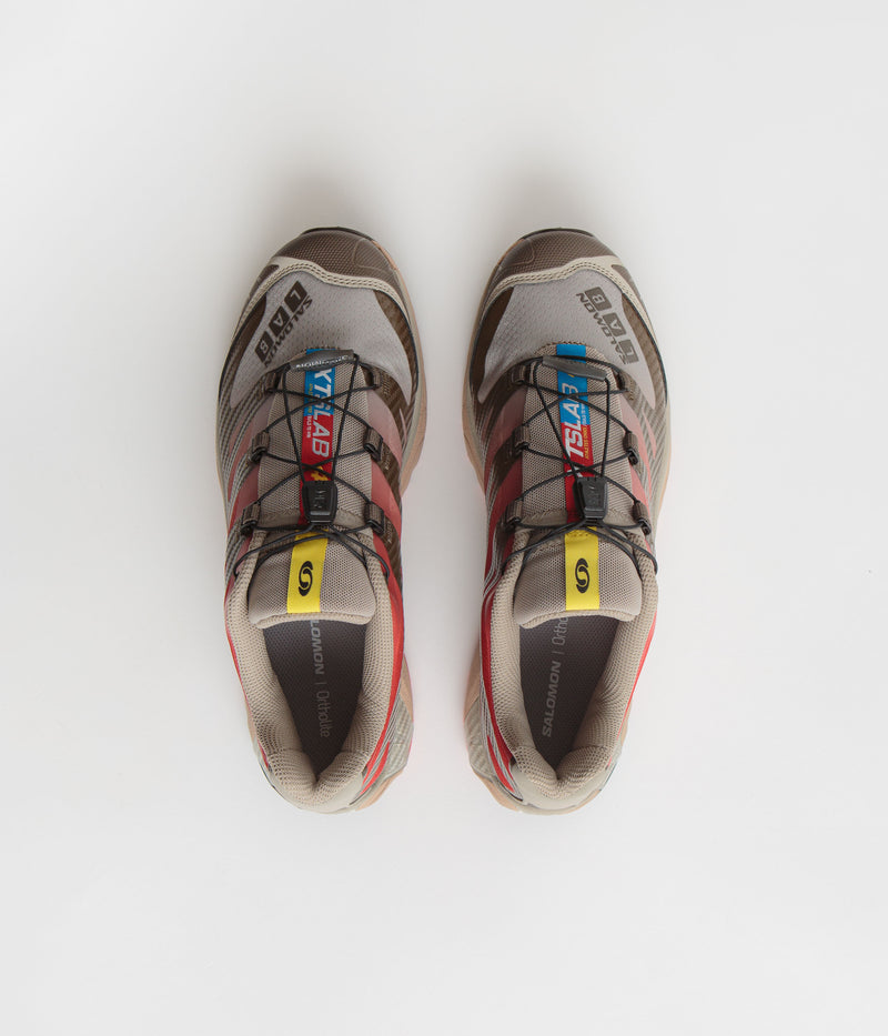 Salomon XT-4 OG Shoes in Wren and Vintage Khaki / Aurora Red
