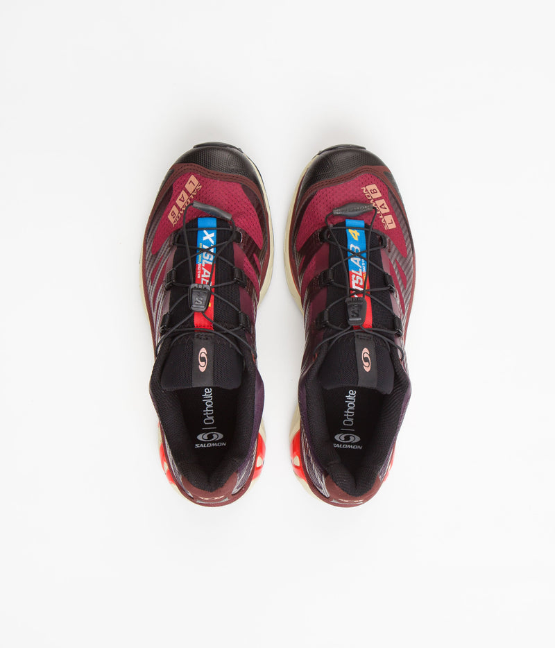 Salomon XT-4 Shoes in Bitter Chocolate and Mocha Mousse / Fiery Red