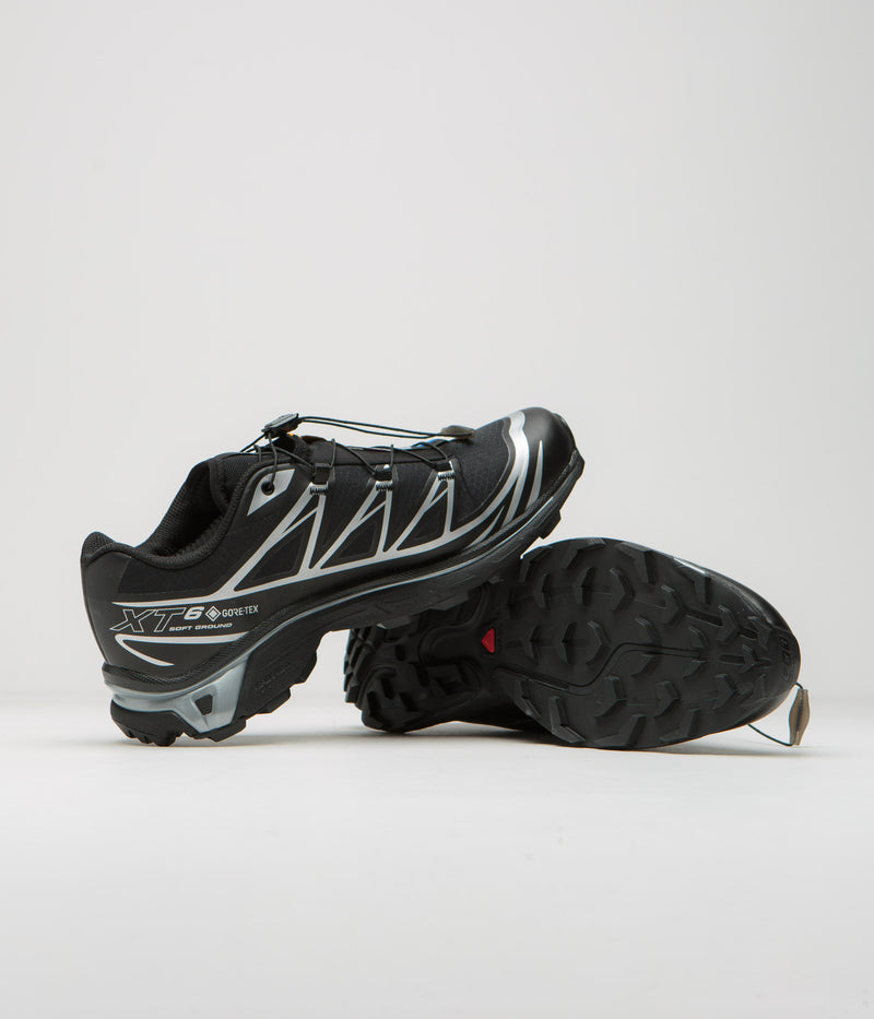Salomon XT-6 GTX Shoes in Black and Black / Silver