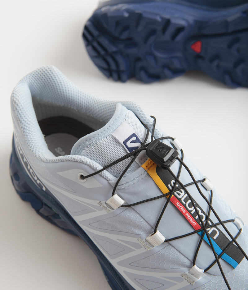 Salomon XT-6 GTX Shoes in Blue Print and Heather / White