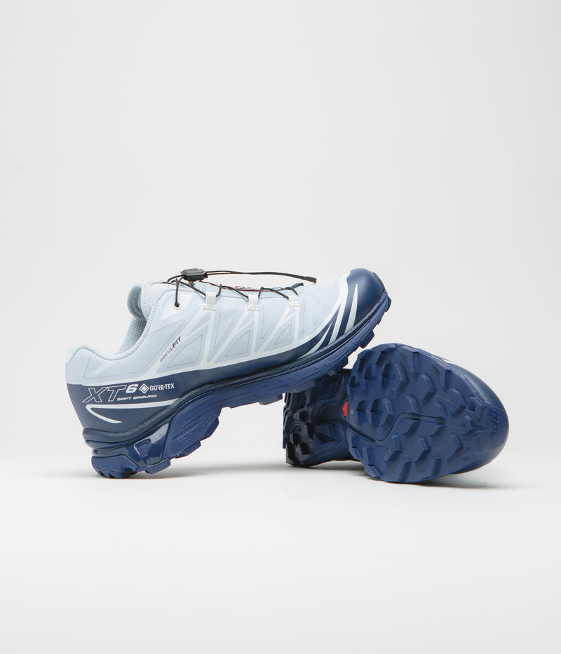 Salomon XT-6 GTX Shoes in Blue Print and Heather / White