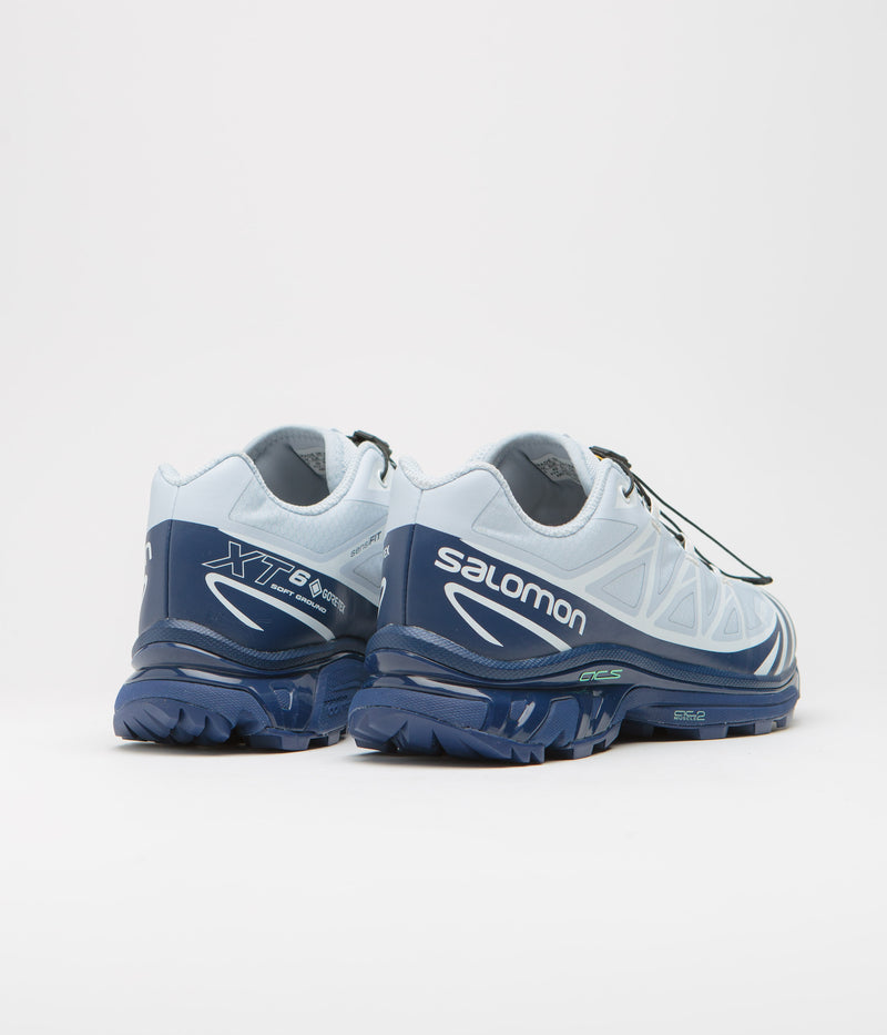 Salomon XT-6 GTX Shoes in Blue Print and Heather / White