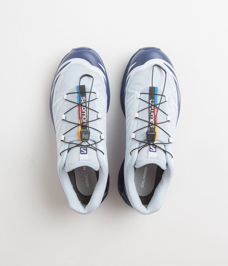 Salomon XT-6 GTX Shoes in Blue Print and Heather / White
