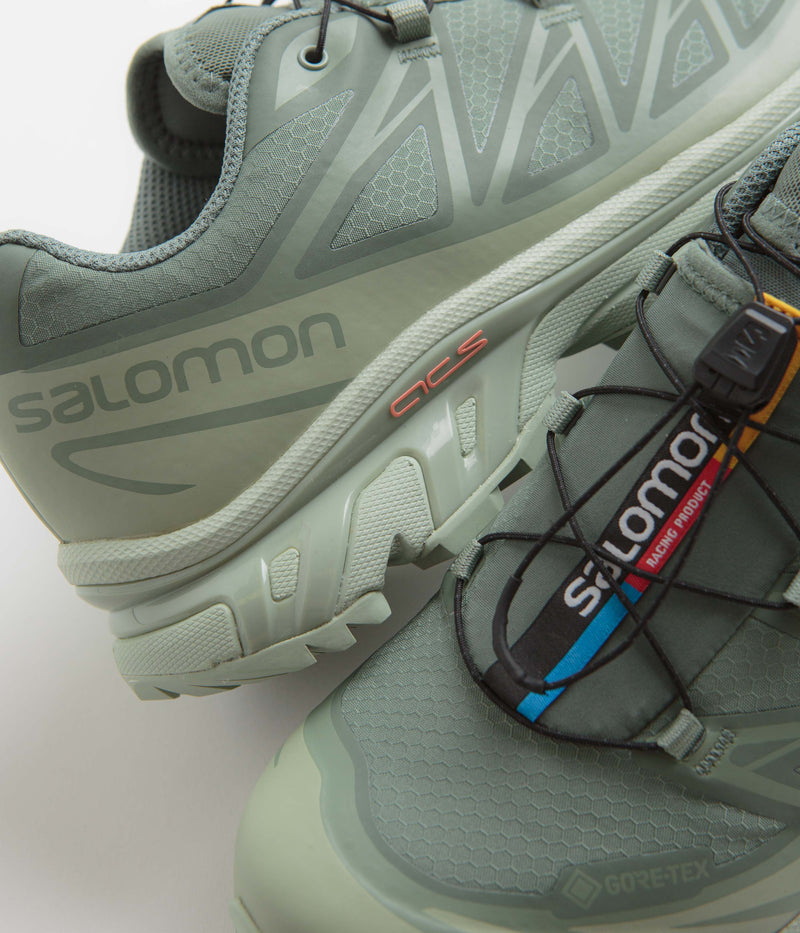 Salomon XT-6 GTX Shoes in Desert Sage and Lily Pad / Laurel Wreath