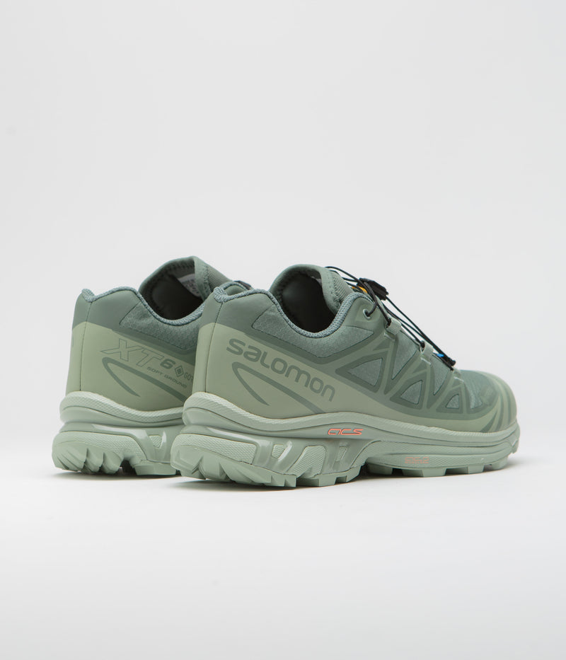 Salomon XT-6 GTX Shoes in Desert Sage and Lily Pad / Laurel Wreath