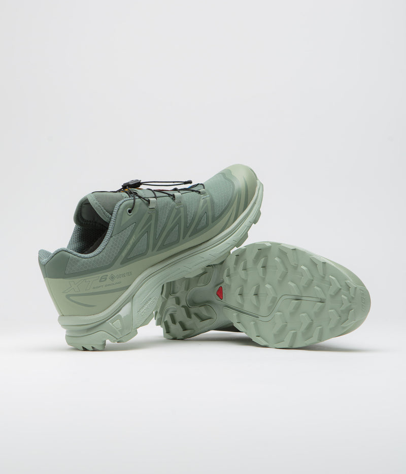 Salomon XT-6 GTX Shoes in Desert Sage and Lily Pad / Laurel Wreath