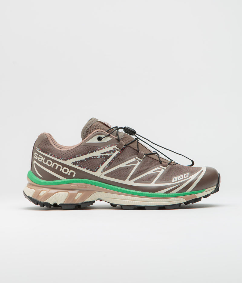 Salomon XT-6 Mindful 2 Shoes in Falcon and Almond Milk / Bright Green