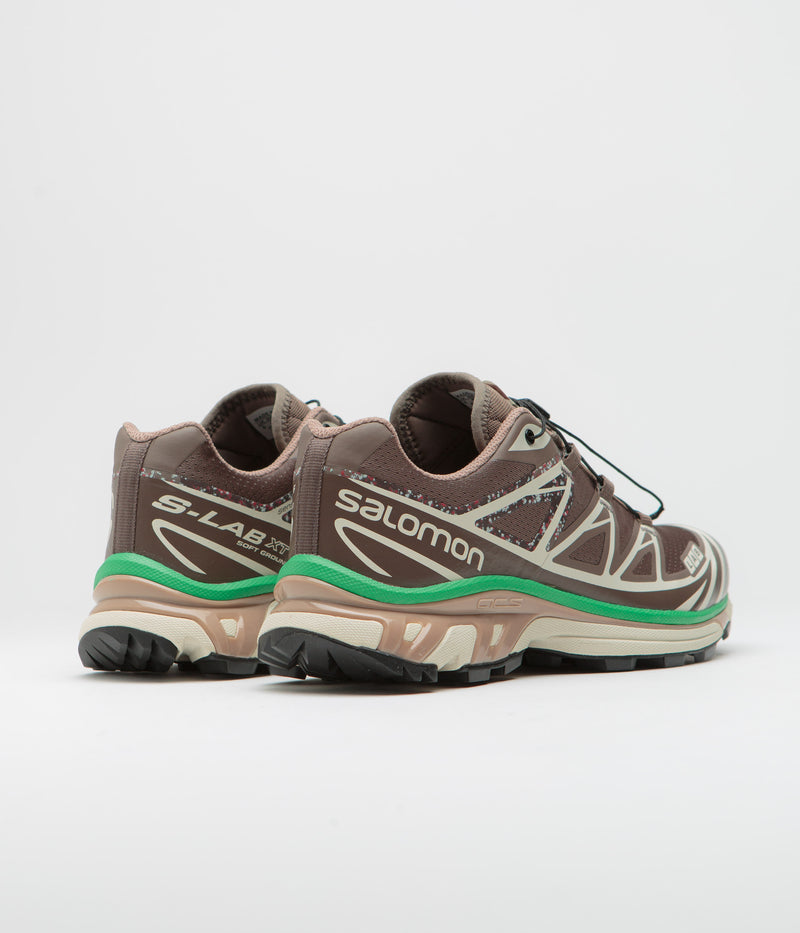 Salomon XT-6 Mindful 2 Shoes in Falcon and Almond Milk / Bright Green