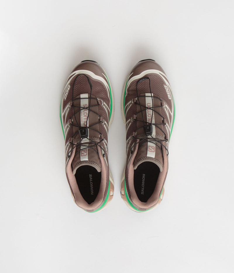 Salomon XT-6 Mindful 2 Shoes in Falcon and Almond Milk / Bright Green