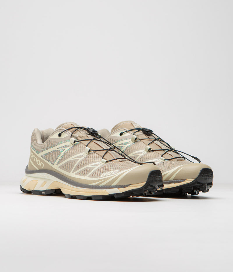 Salomon XT-6 Mindful 3 Shoes in White Pepper and Transparent Yellow / Falcon
