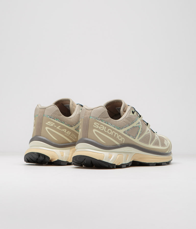 Salomon XT-6 Mindful 3 Shoes in White Pepper and Transparent Yellow / Falcon