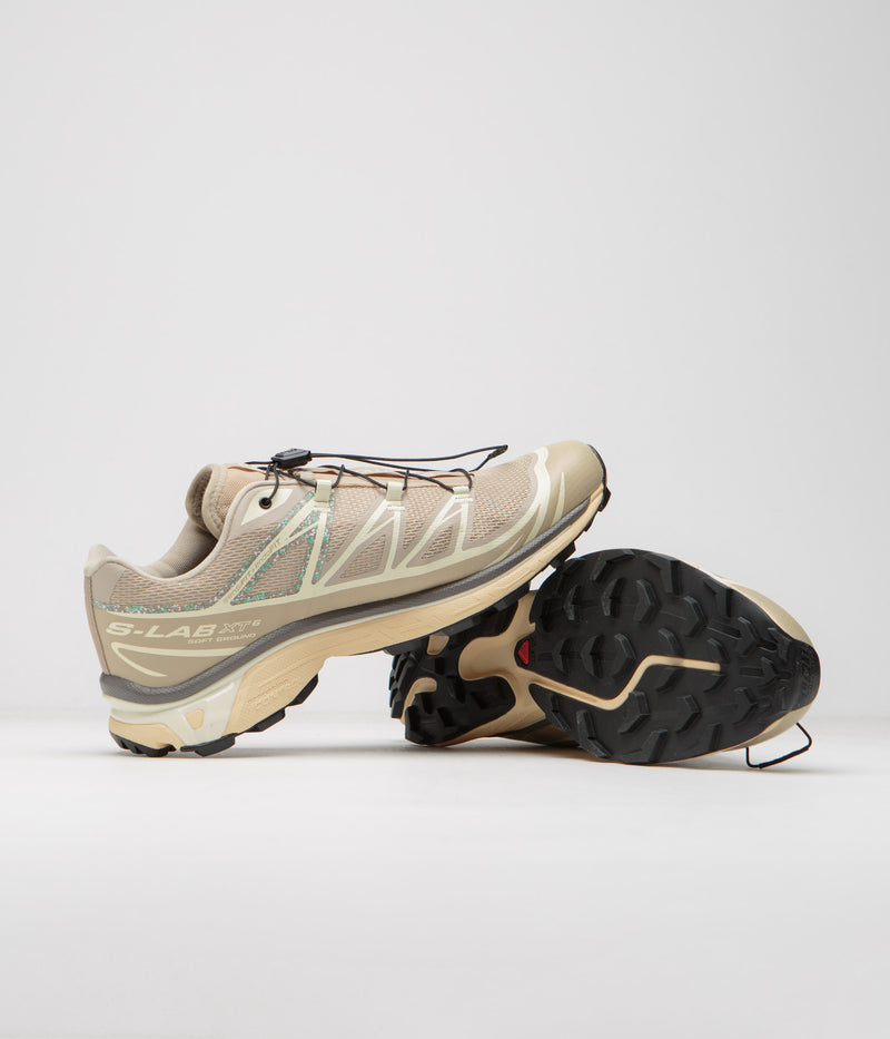 Salomon XT-6 Mindful 3 Shoes in White Pepper and Transparent Yellow / Falcon