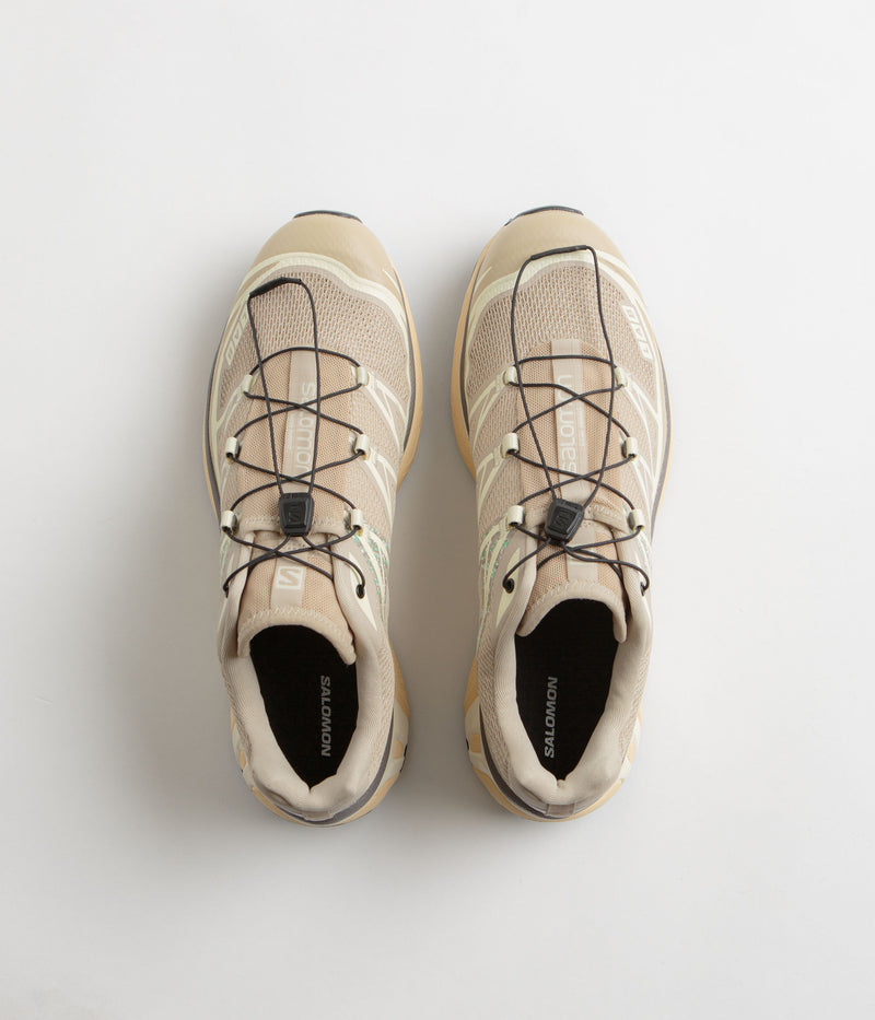 Salomon XT-6 Mindful 3 Shoes in White Pepper and Transparent Yellow / Falcon