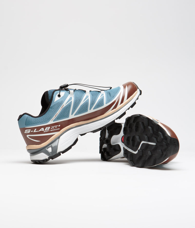 Salomon XT-6 Shoes in Aegean Blue and Tortoise Shell / Hazelnut