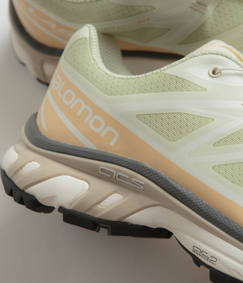 Salomon XT-6 Shoes in Aloe Wash and Hazelnut / Feather Gray