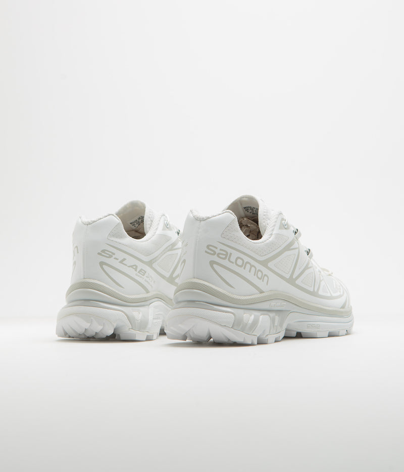 Salomon XT-6 Shoes in White and White / Lunar Rock