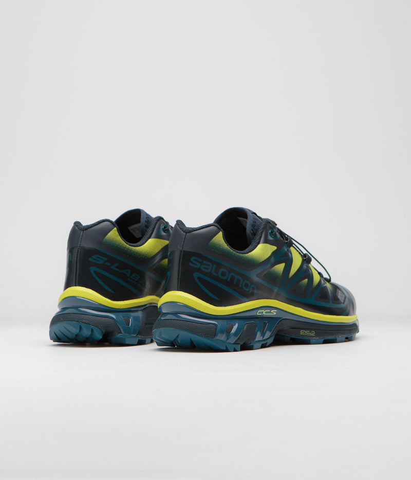 Salomon XT-6 Skyline Shoes in Carbon and Sunny Lime / Sulphur Spring
