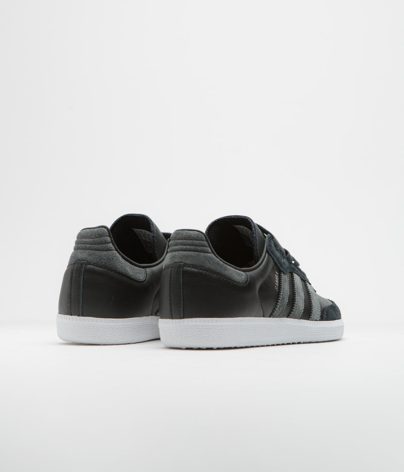 Adidas Samba ADV Shoes in Core Black and Carbon / Silver Metallic
