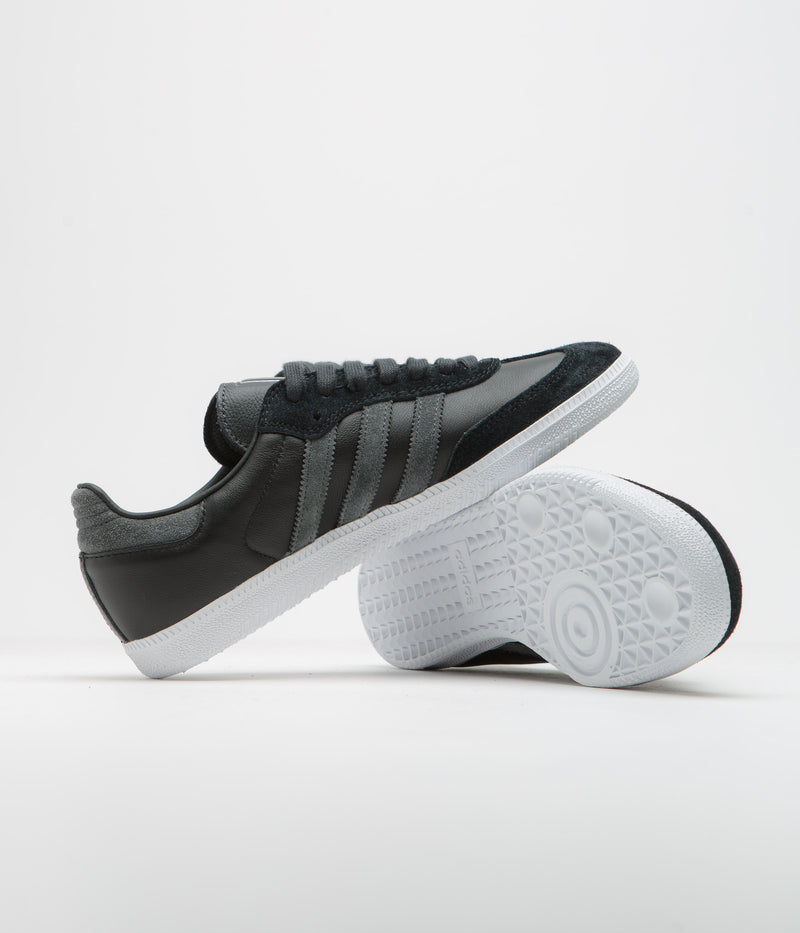 Adidas Samba ADV Shoes in Core Black and Carbon / Silver Metallic