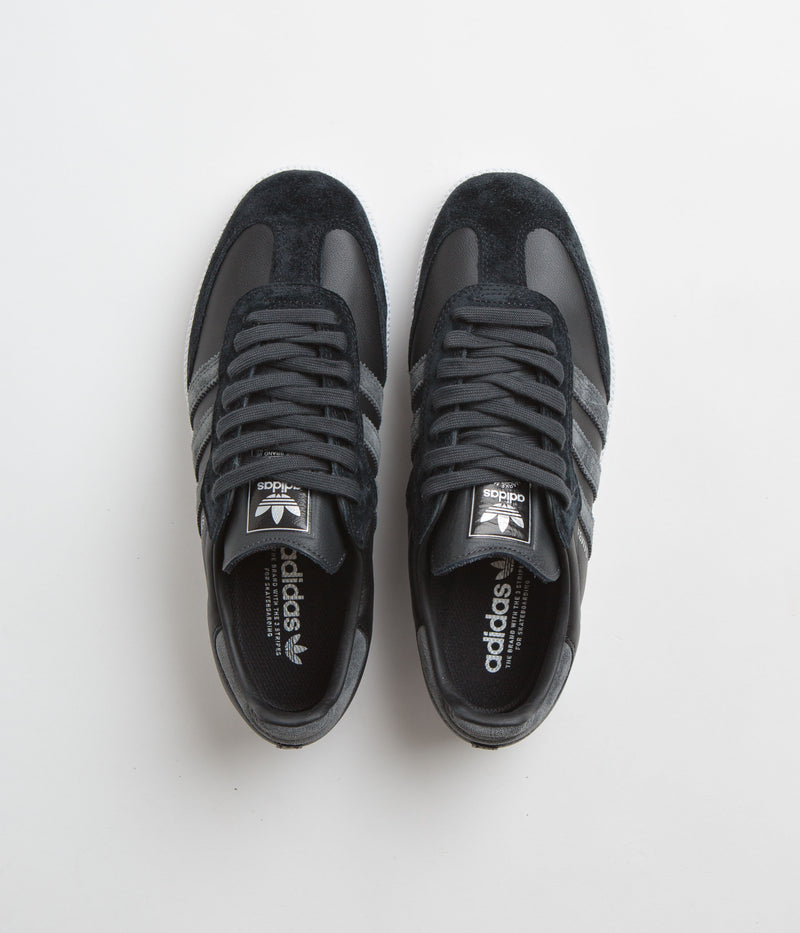 Adidas Samba ADV Shoes in Core Black and Carbon / Silver Metallic