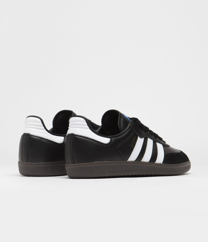 Adidas Samba Adv Shoes in Core Black and FTWR White / Gold Metallic