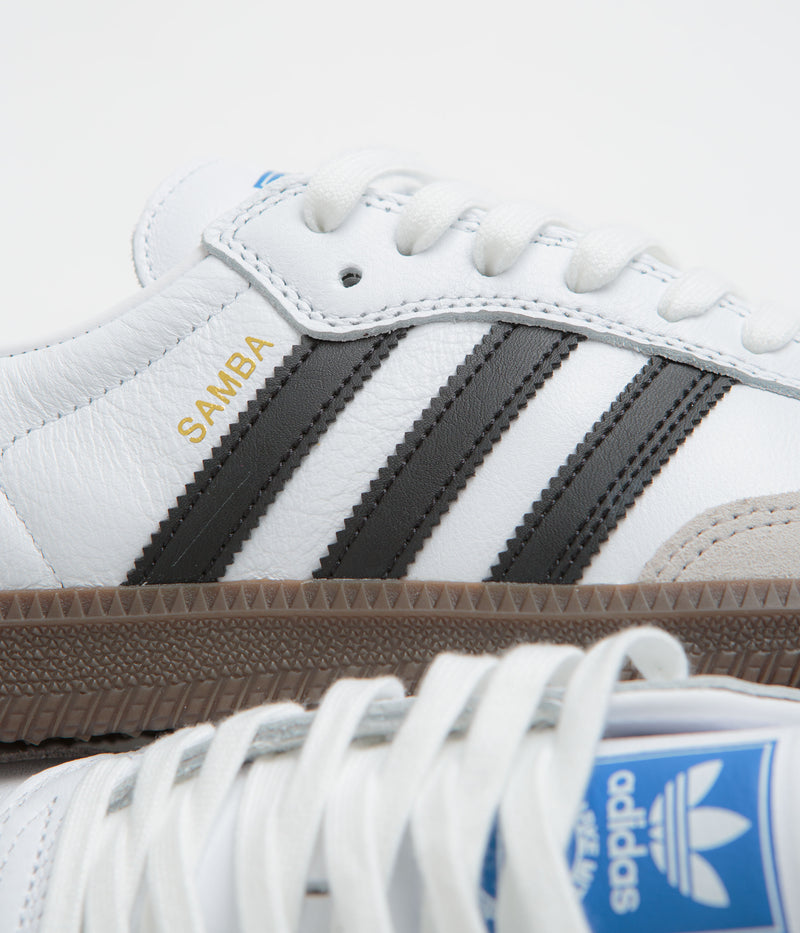 Adidas Samba ADV Shoes in FTWR White and Core Black / Gum5