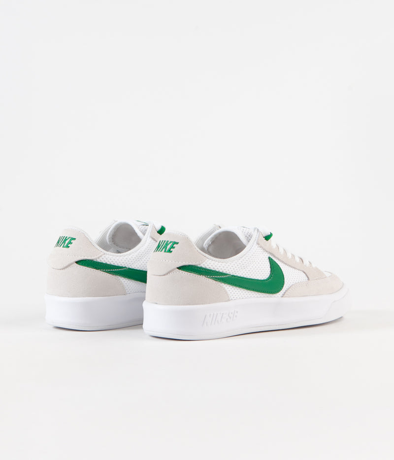 Nike SB Adversary Shoes in White and Pine Green and White - White