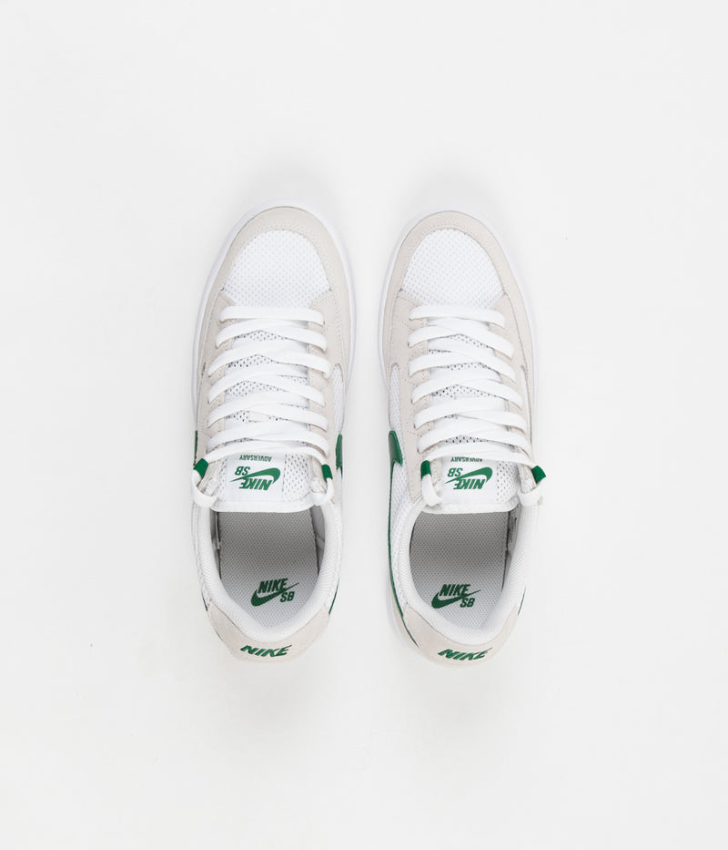 Nike SB Adversary Shoes in White and Pine Green and White - White