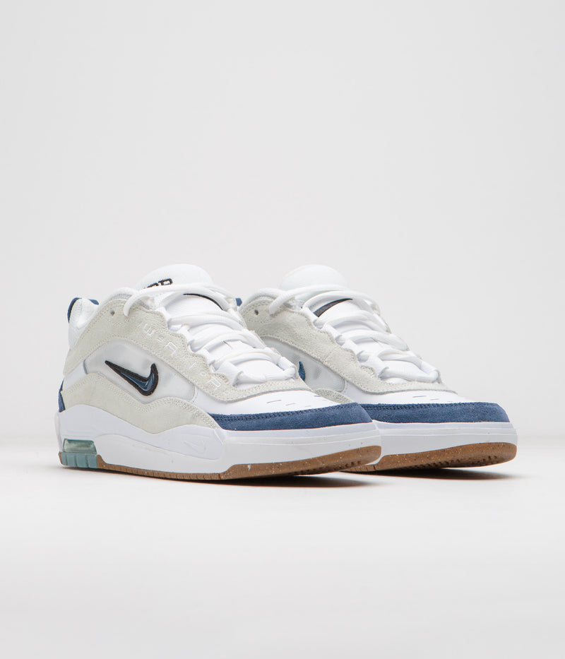 Nike SB Air Max Ishod Shoes in White and Navy and Summit White - Black