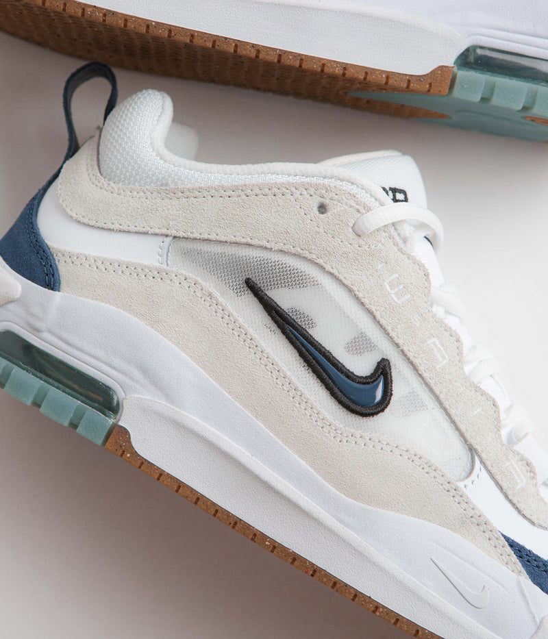 Nike SB Air Max Ishod Shoes in White and Navy and Summit White - Black
