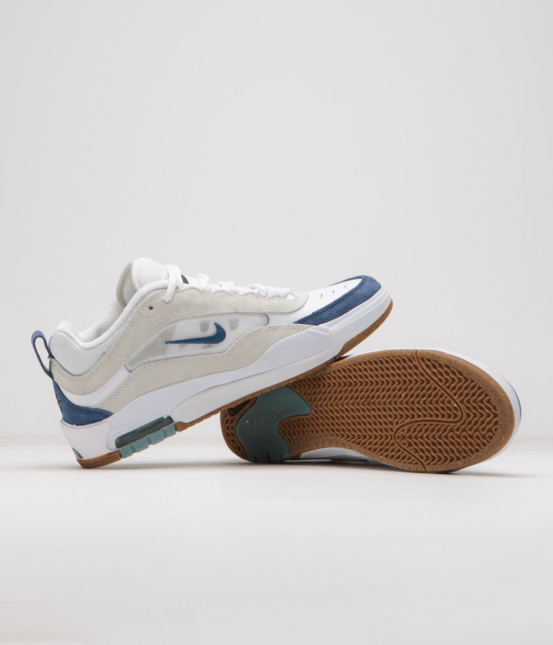 Nike SB Air Max Ishod Shoes in White and Navy and Summit White - Black