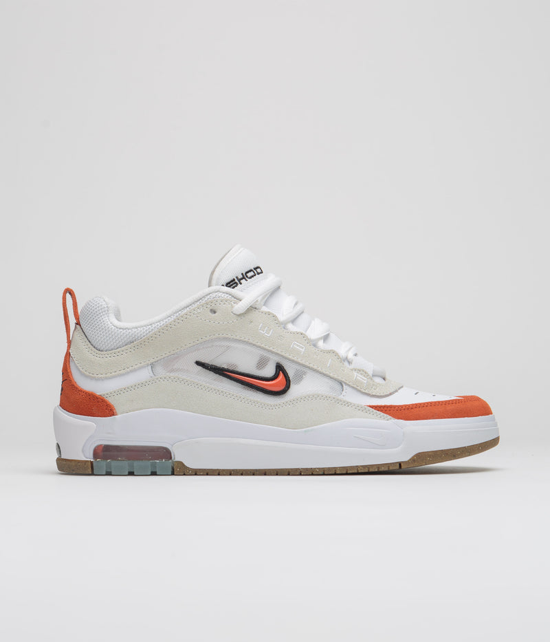 Nike SB Air Max Ishod Shoes in White and Orange and Summit White - Black