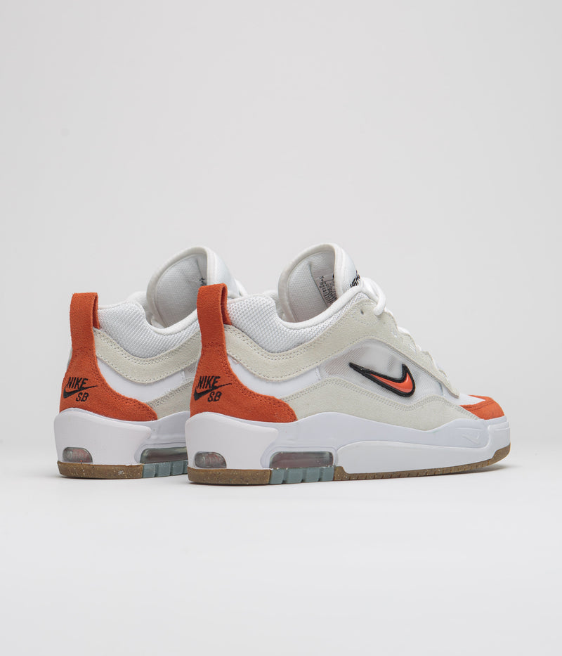 Nike SB Air Max Ishod Shoes in White and Orange and Summit White - Black