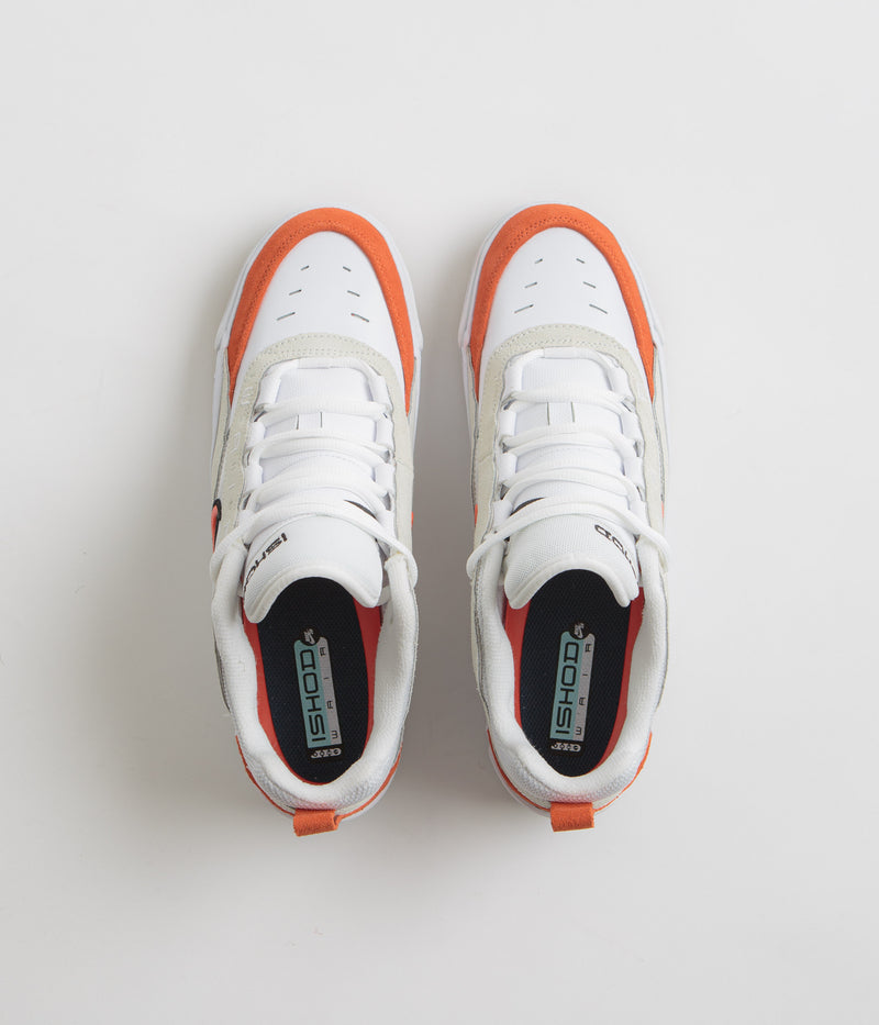 Nike SB Air Max Ishod Shoes in White and Orange and Summit White - Black