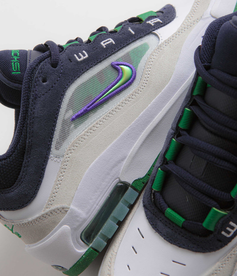 Nike SB Air Max Ishod Shoes in White and Persian Violet and Obsidian - Pine Green