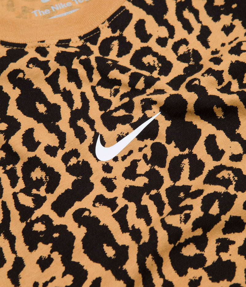 Nike SB Animal Print Long Sleeve T-Shirt in Elemental Gold and Black
