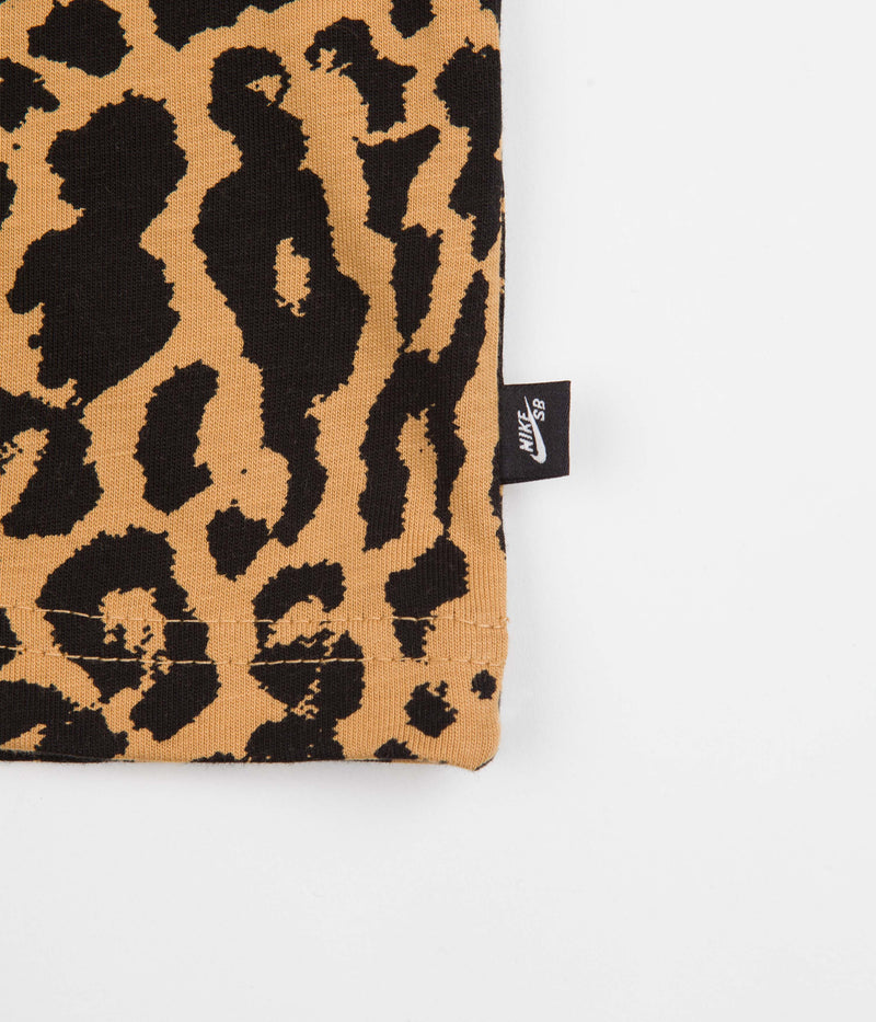 Nike SB Animal Print Long Sleeve T-Shirt in Elemental Gold and Black