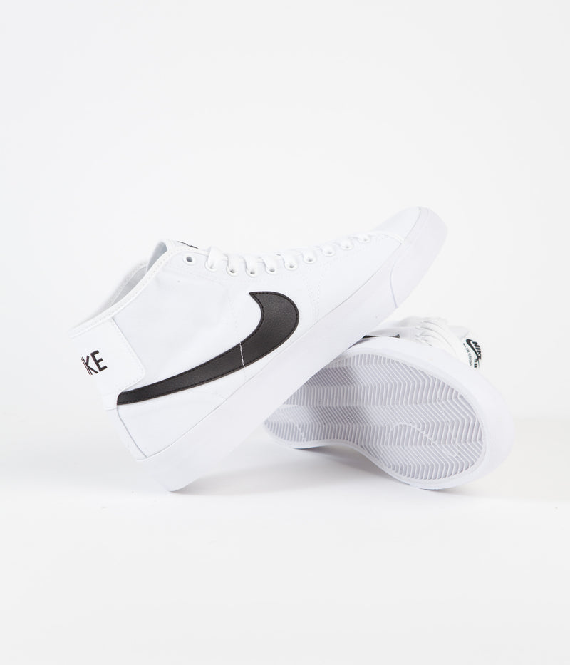 Nike SB Blazer Court Mid Shoes in White and Black and White