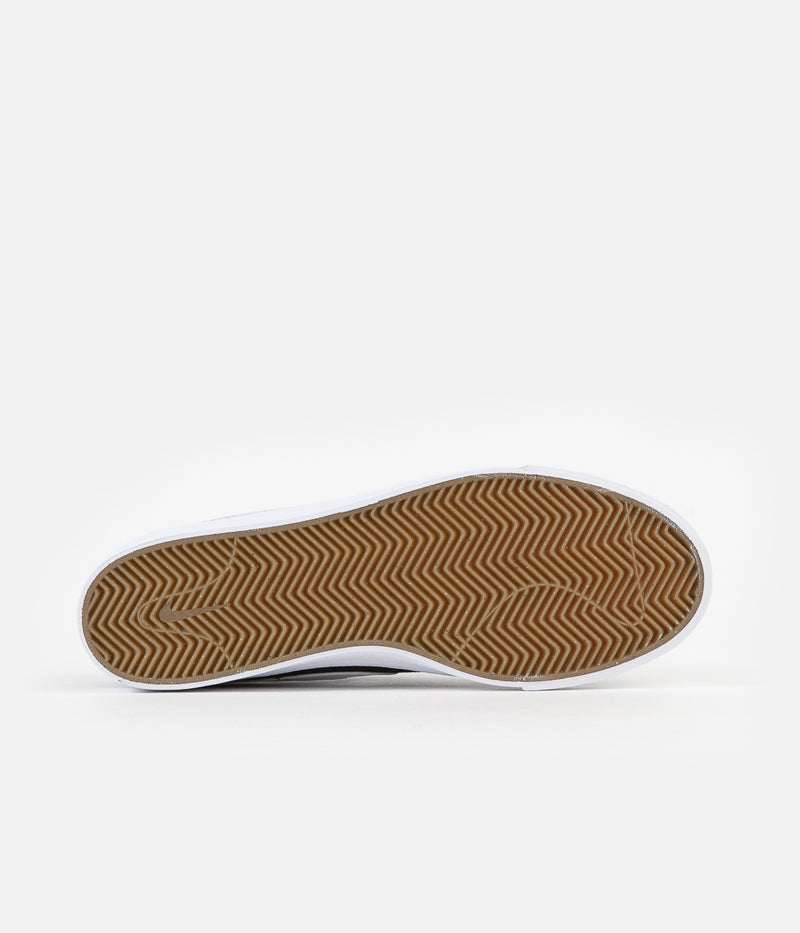 Nike SB Blazer Court Shoes in Black and White and Black - Gum Light Brown