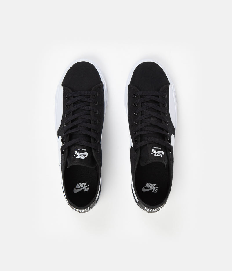 Nike SB Blazer Court Shoes in Black and White and Black - Gum Light Brown