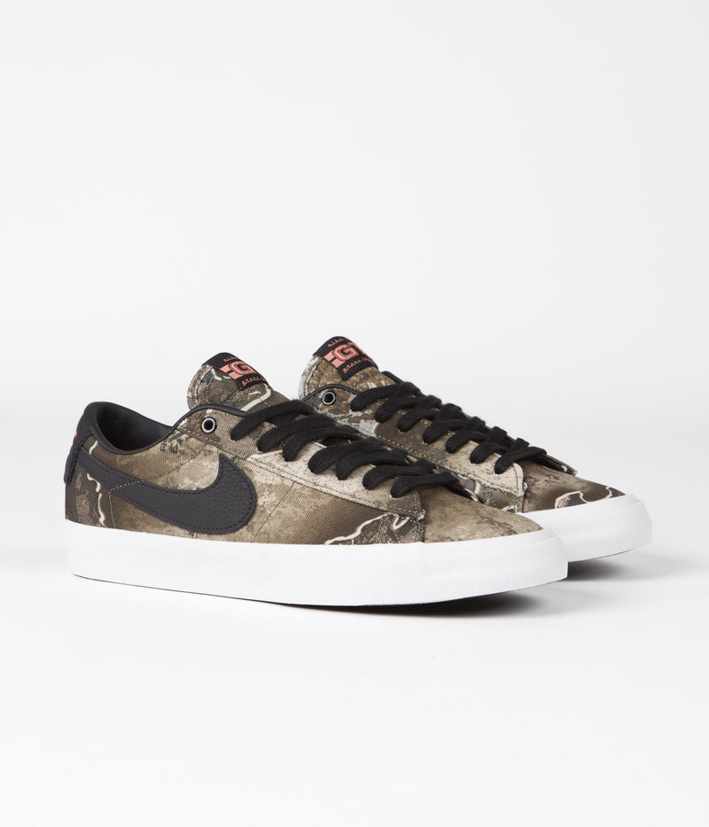 Nike SB Blazer Low Pro GT Premium Shoes in Black and Safety Orange and Black - Photon Dust